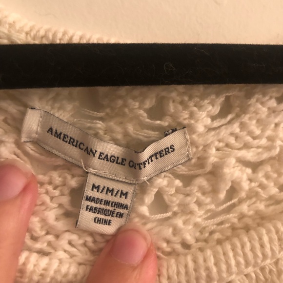 White Loose Knit American Eagle Sweater - Picture 2 of 2